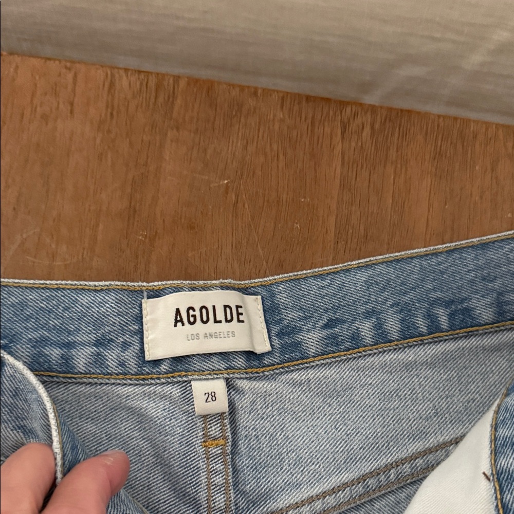 Agolde Women's swap meet Frayed Hem Jean Shorts - Light Blue - Picture 3 of 4
